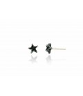 Pendientes plata estrella negra