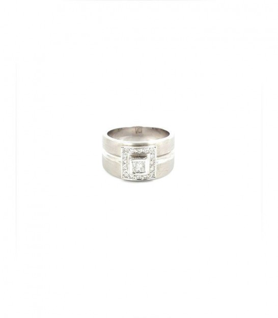 Anillo Oro Blanco 18KT 16 Diamantes